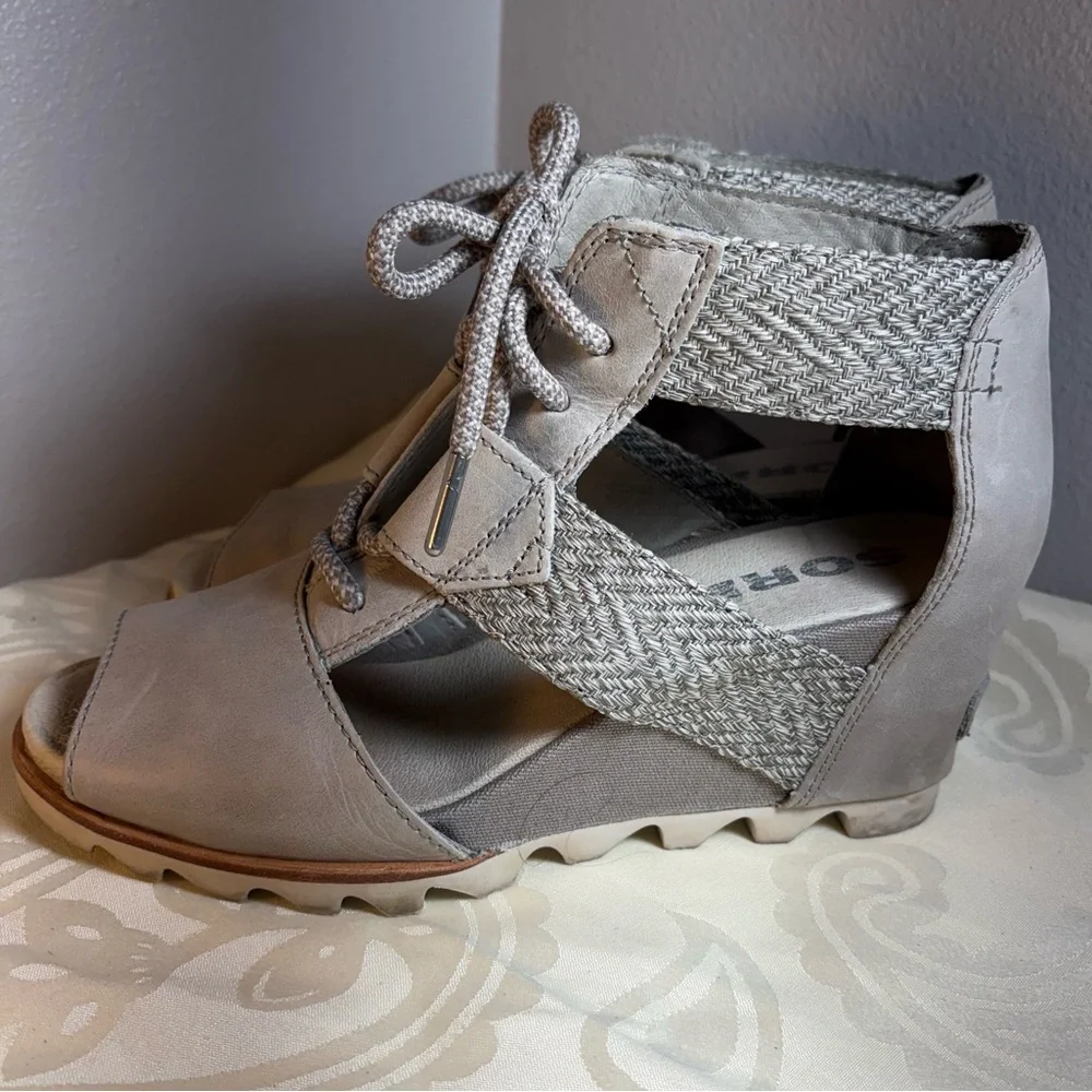 Sorel Women's Joanie Lace Wedge Sandals.